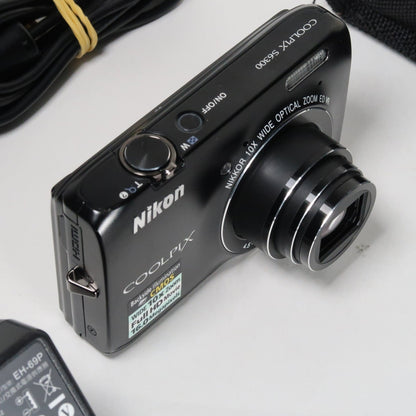 Nikon Coolpix S6300 16MP Compact Digital Camera – 10x Zoom, Case, SD Card