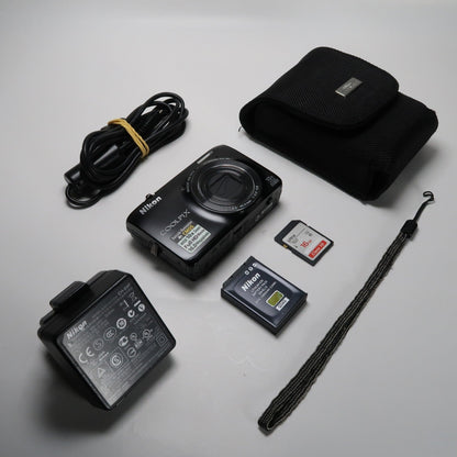 Nikon Coolpix S6300 16MP Compact Digital Camera – 10x Zoom, Case, SD Card
