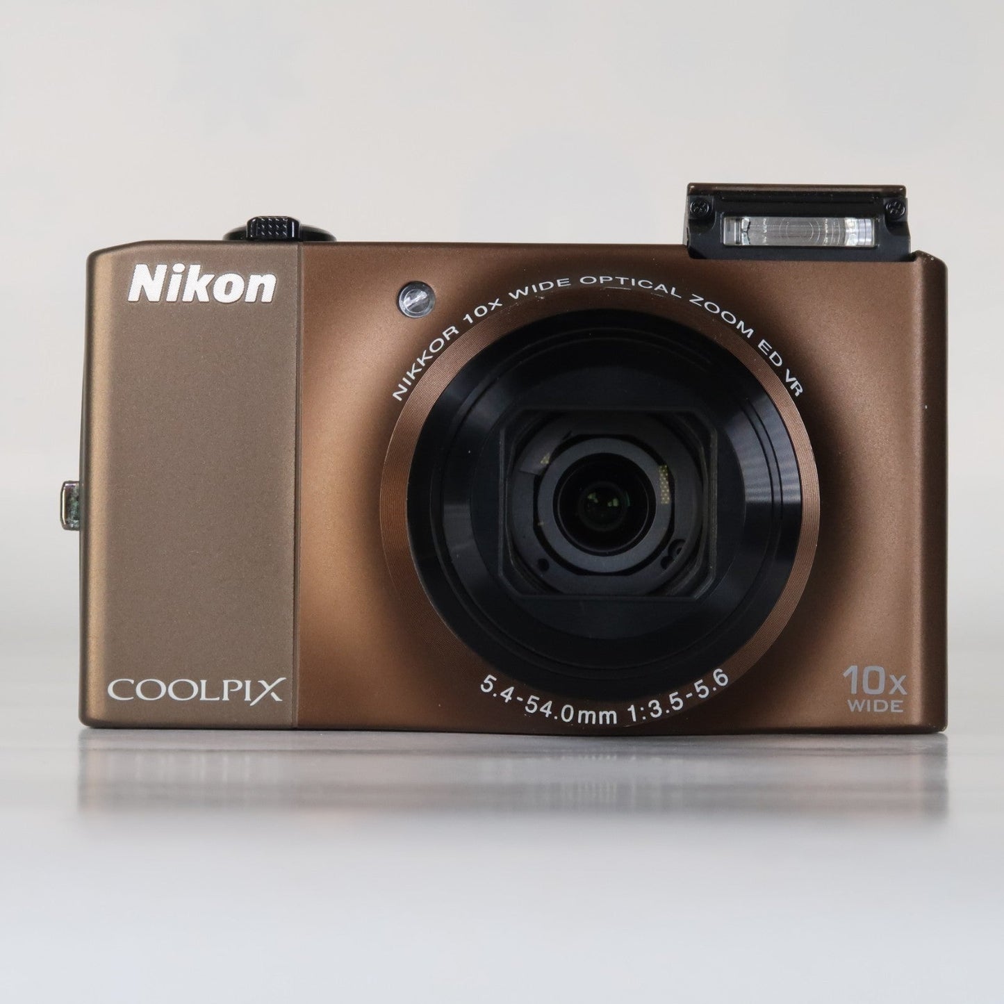 Nikon Coolpix S8000 14MP Digital Camera – Brown – 10x Zoom + Charger + Case