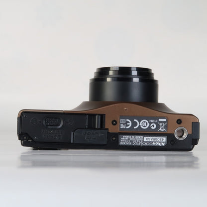 Nikon Coolpix S8000 14MP Digital Camera – Brown – 10x Zoom + Charger + Case