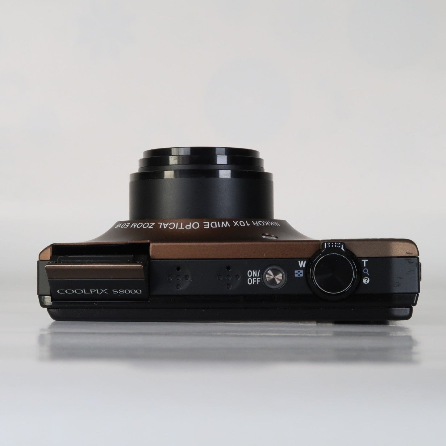 Nikon Coolpix S8000 14MP Digital Camera – Brown – 10x Zoom + Charger + Case