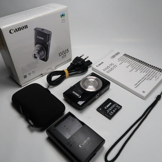 Canon IXUS 177 Black 20.0MP 8x Digital Camera – Mint Condition