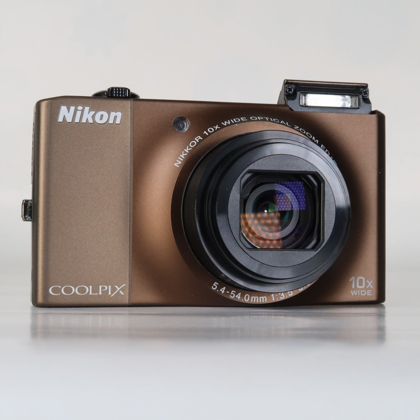 Nikon Coolpix S8000 14MP Digital Camera – Brown – 10x Zoom + Charger + Case