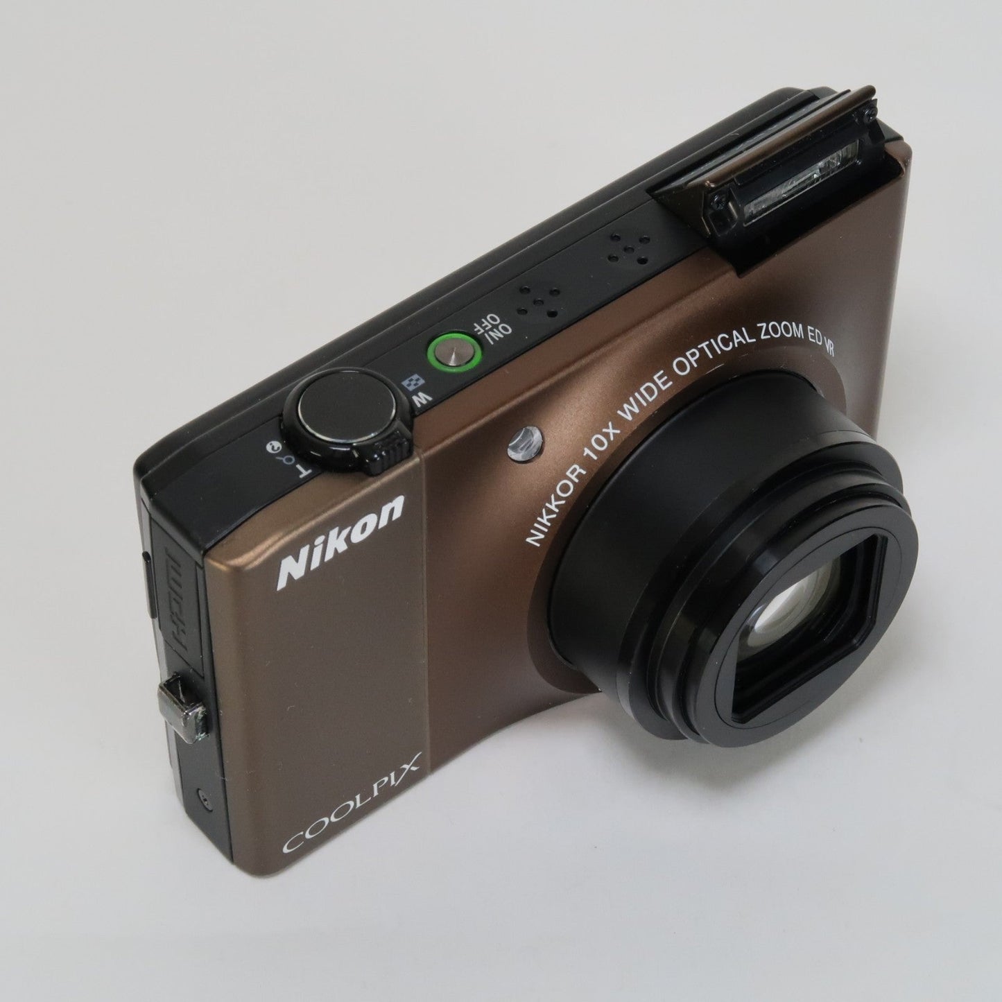 Nikon Coolpix S8000 14MP Digital Camera – Brown – 10x Zoom + Charger + Case