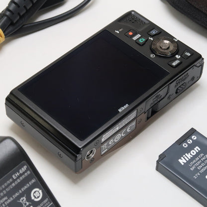 Nikon Coolpix S8000 14MP Digital Camera – Brown – 10x Zoom + Charger + Case