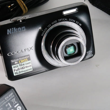 Nikon Coolpix S6300 16MP Compact Digital Camera – 10x Zoom, Case, SD Card