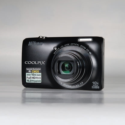 Nikon Coolpix S6300 16MP Compact Digital Camera – 10x Zoom, Case, SD Card