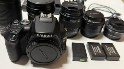Canon EOS Rebel SL3 dSLR with Five Lenses and Accessories