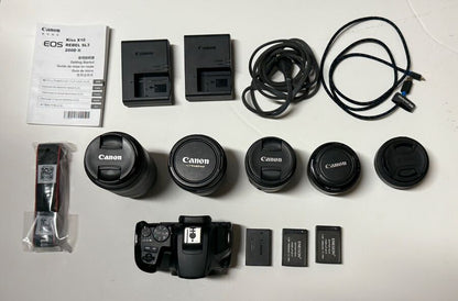 Canon EOS Rebel SL3 dSLR with Five Lenses and Accessories
