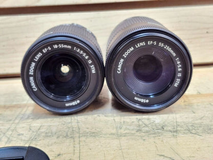 Canon EOS 80D with Canon Zoom Lens 18-55mm & 55-250mm + Accessories