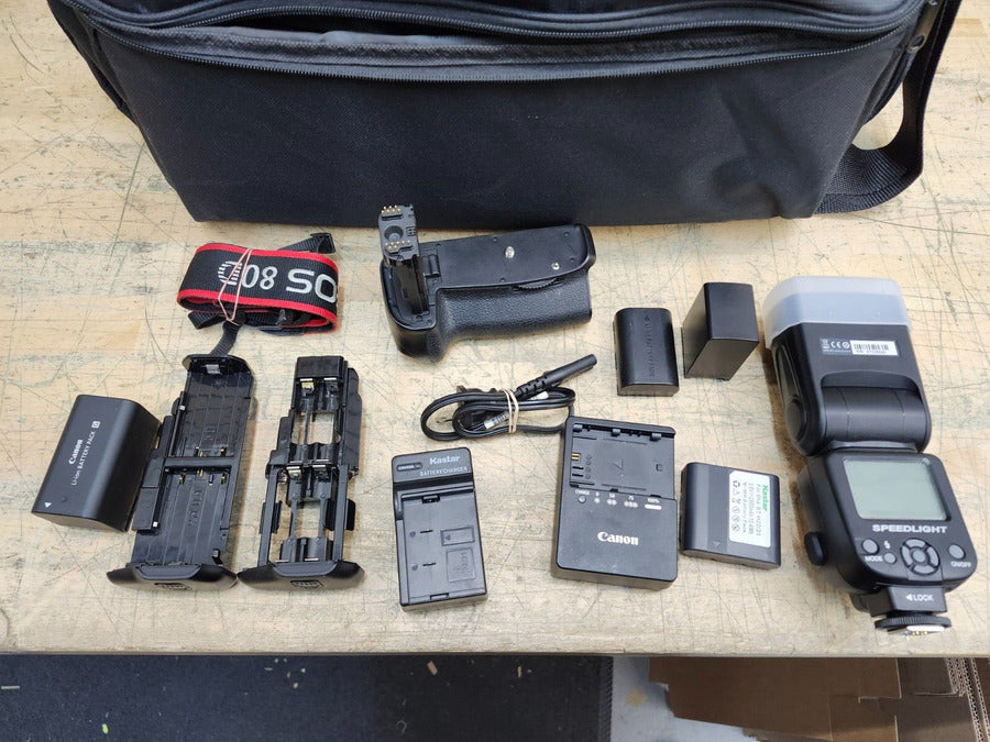 Canon EOS 80D with Canon Zoom Lens 18-55mm & 55-250mm + Accessories