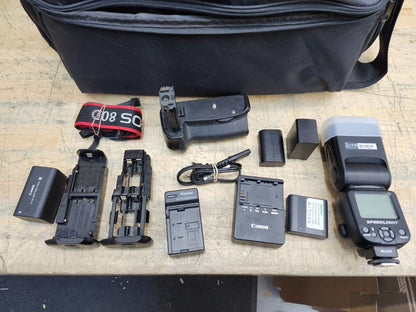 Canon EOS 80D with Canon Zoom Lens 18-55mm & 55-250mm + Accessories