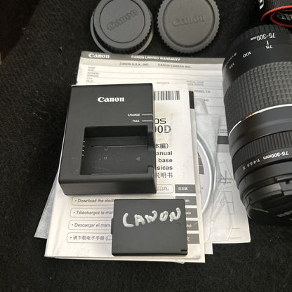 Canon EOS Rebel T7 DSLR Camera with EF18-55mm and EF 75-300mm Lenses